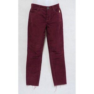 Current/Elliott Purple Thin Wale Corduroy Pants With Raw Hems, Size 28